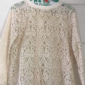 Ivory lace top with beautiful back button detail